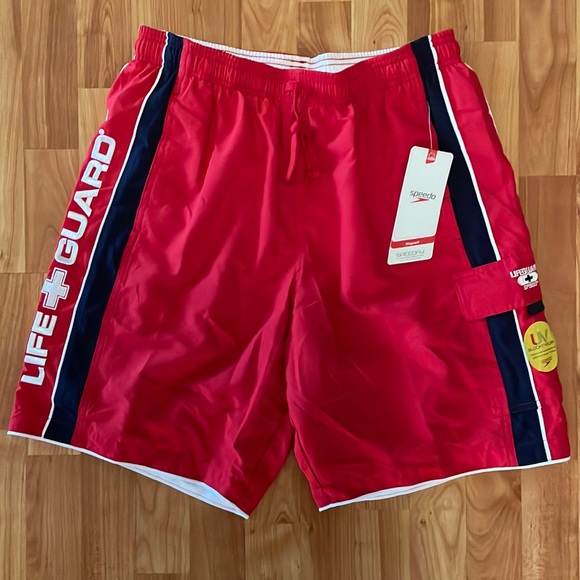 Speedo Swim Speedo Mens Lifeguard Watershortsswim Trunks Red